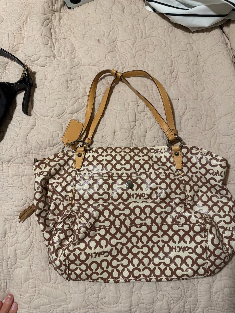 Coach Leah Optic Art Coated Canvas Large Bag Tote #13142